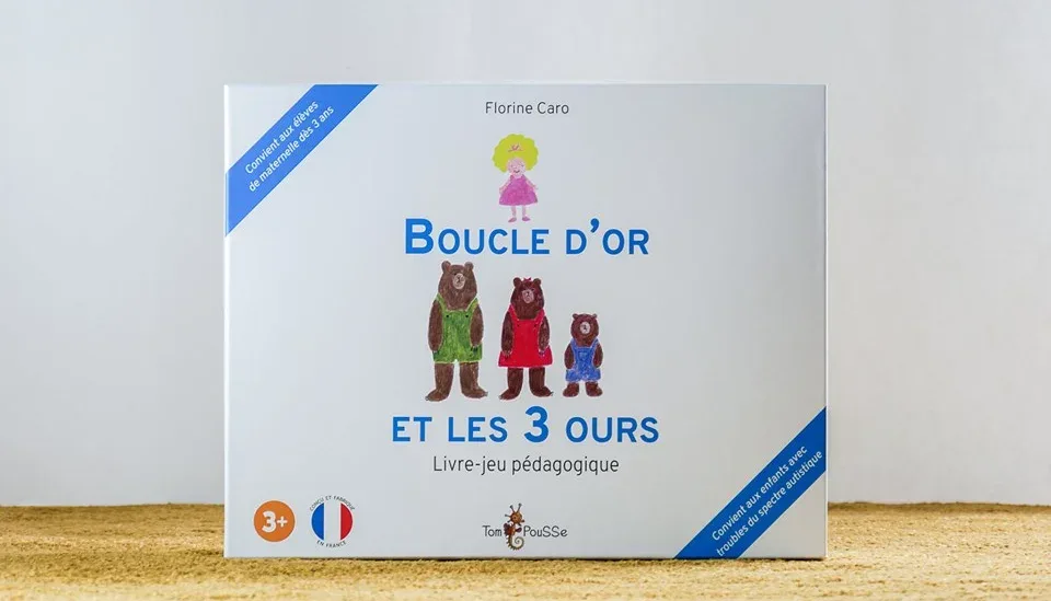 Boîte du livre-jeu « Boucle d'or et les 3 ours », éditions Tom Pousse